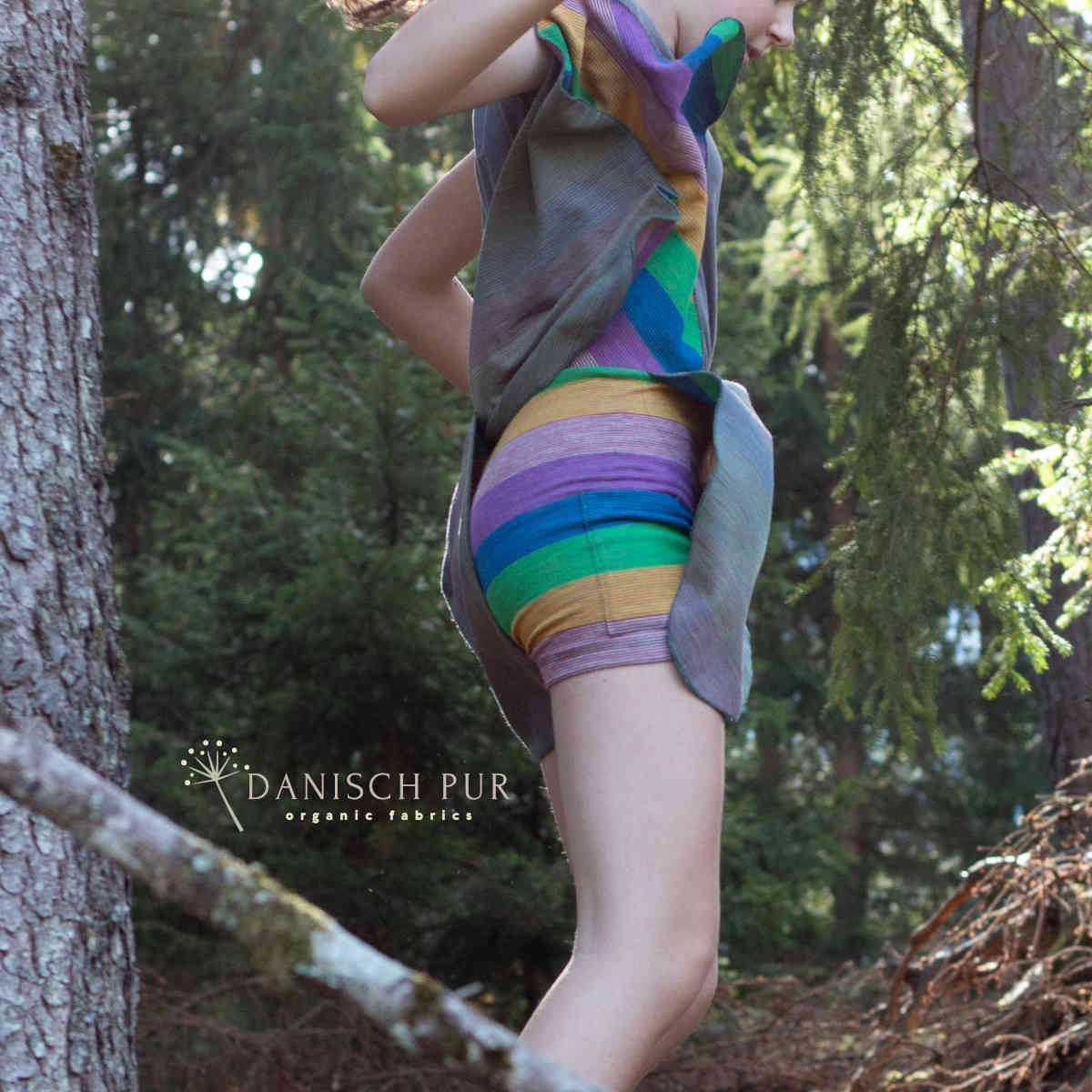 Bio Wolljacquard Regenbogenstreifen-Cino (Merino, kbt, mulesingfrei)