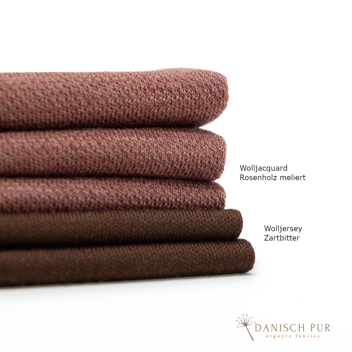 Bio Wolljersey Jacquard Rosenholz meliert (100% Schurwolle, Merino, kbt, mulesingfrei)