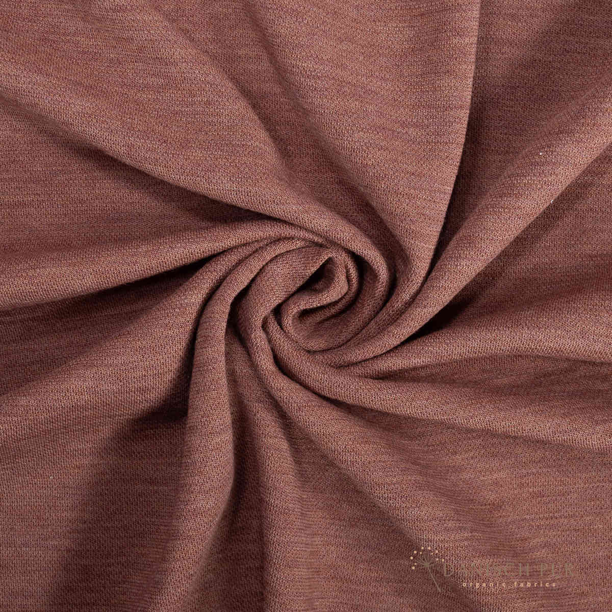 Bio Wolljersey Jacquard Rosenholz meliert (100% Schurwolle, Merino, kbt, mulesingfrei)