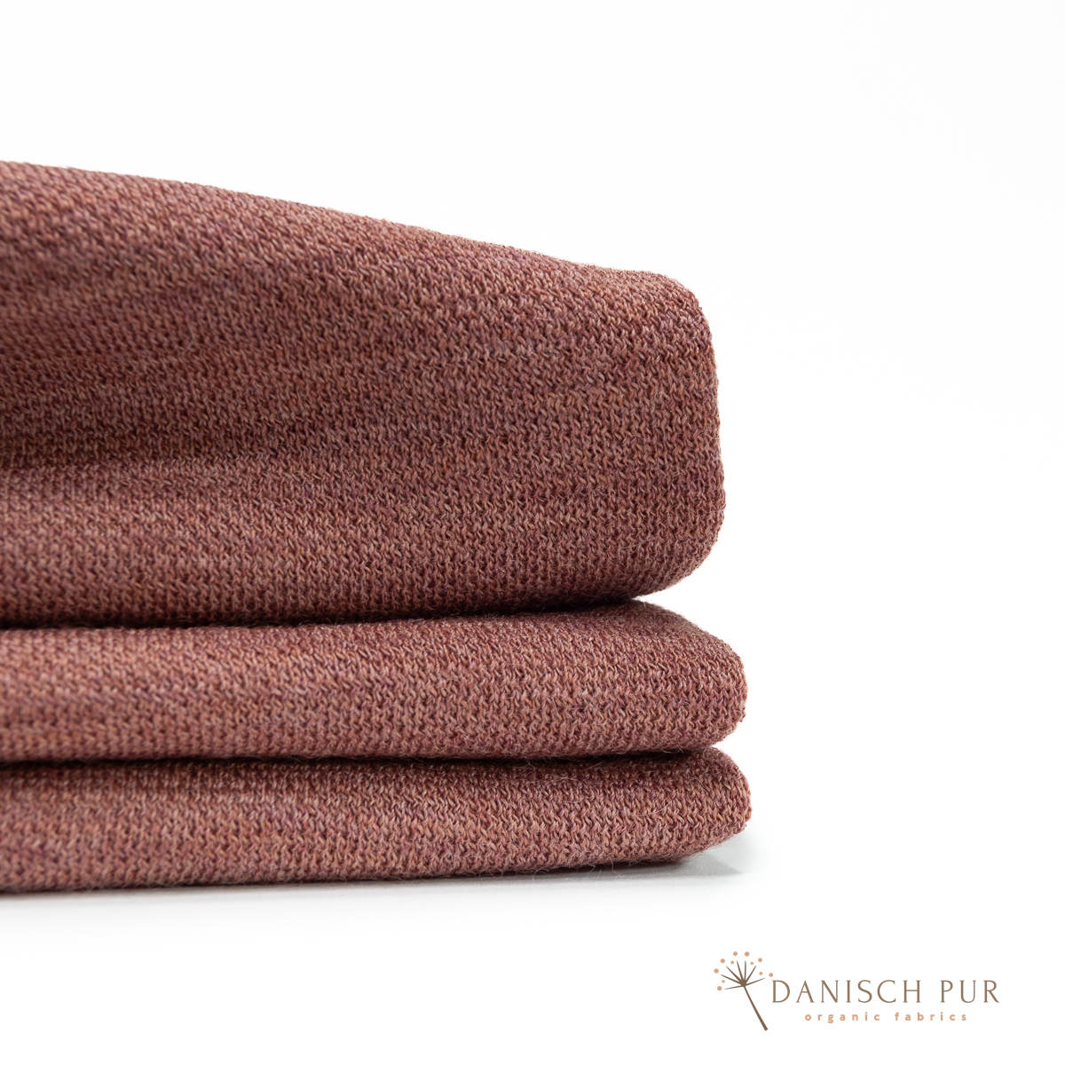 Bio Wolljersey Jacquard Rosenholz meliert (100% Schurwolle, Merino, kbt, mulesingfrei)