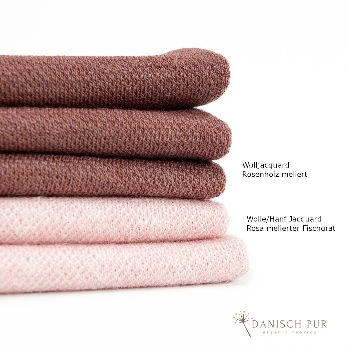 Bio Wolljersey Jacquard Rosenholz meliert (100% Schurwolle, Merino, kbt, mulesingfrei)