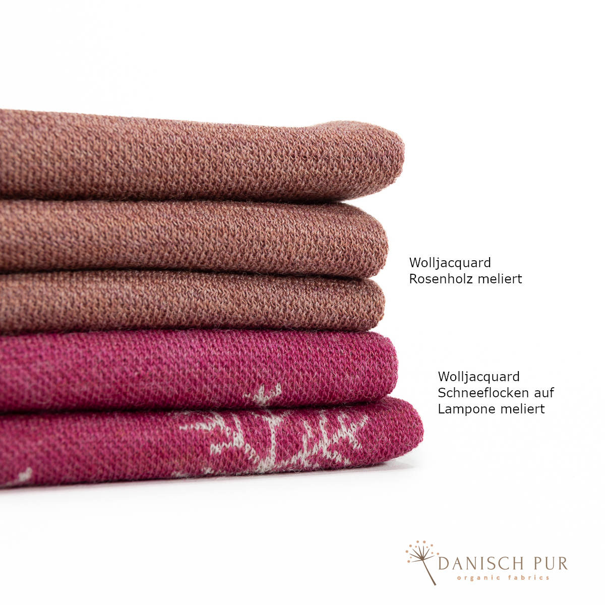 Bio Wolljersey Jacquard Rosenholz meliert (100% Schurwolle, Merino, kbt, mulesingfrei)