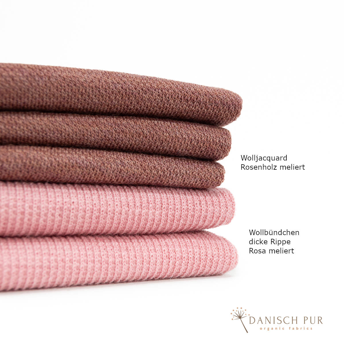 Bio Wolljersey Jacquard Rosenholz meliert (100% Schurwolle, Merino, kbt, mulesingfrei)