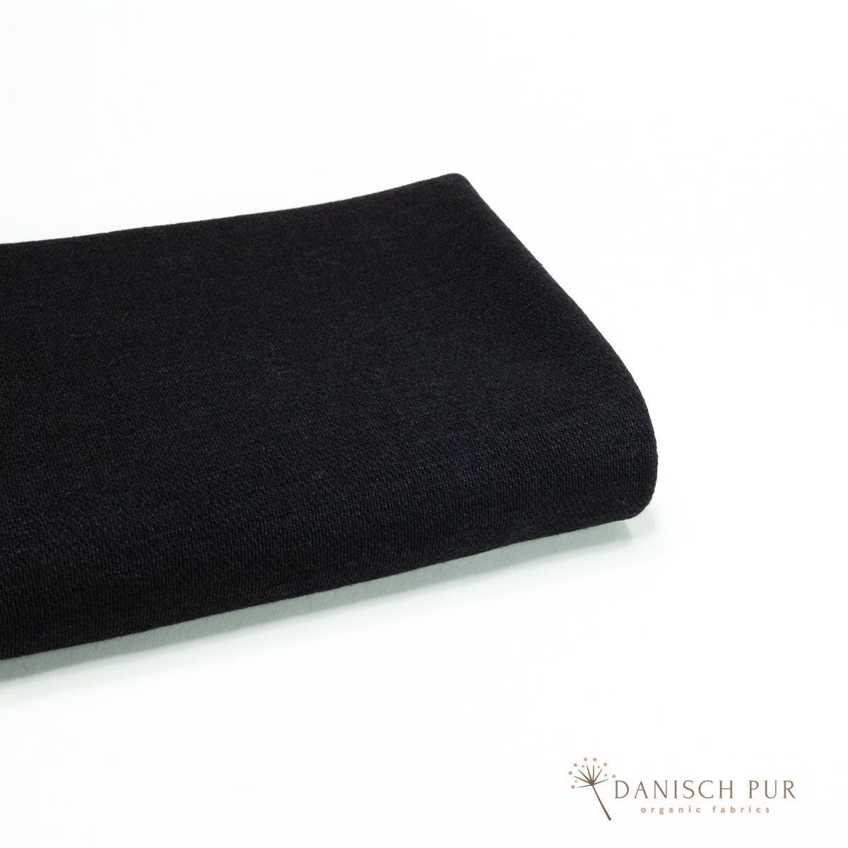 Bio Wolljersey Jacquard Uni Schwarz meliert (100% Schurwolle, Merino, kbt, mulesingfrei)