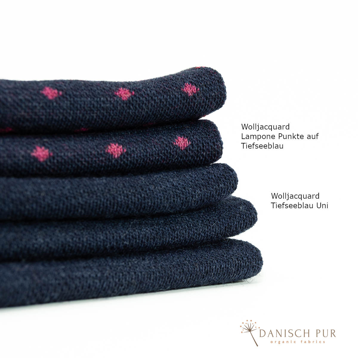 Bio Wolljersey Jacquard Uni Tiefseeblau meliert (Merino, kbt, mulesingfrei)