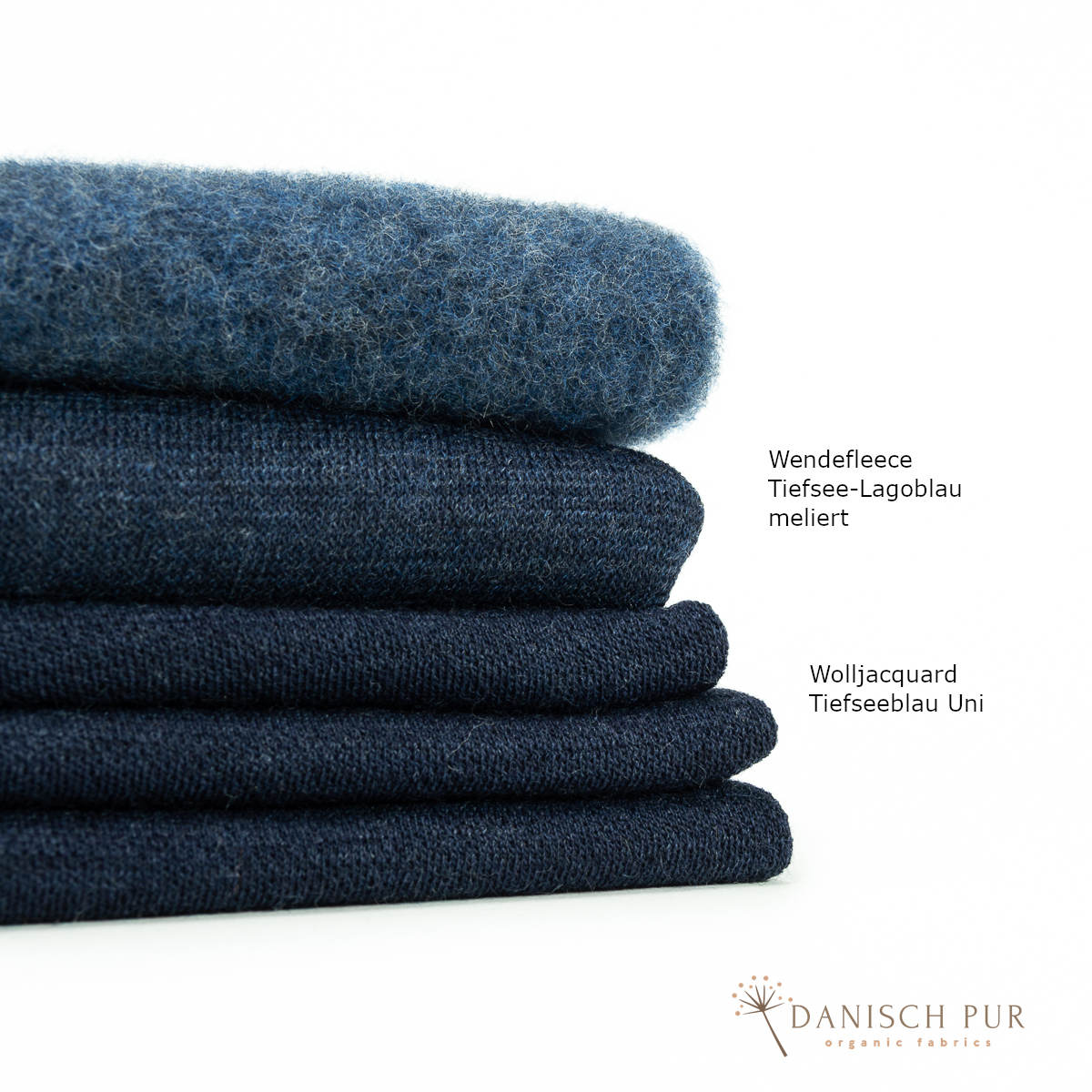 Bio Wolljersey Jacquard Uni Tiefseeblau meliert (Merino, kbt, mulesingfrei)