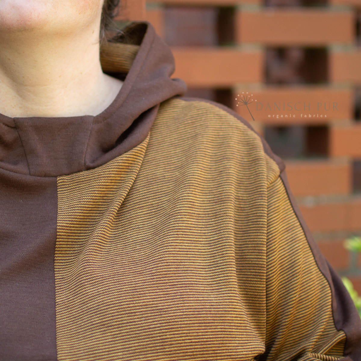 Organic wool jersey/wool interlock dark chocolate (Merino, organic, mulesing-free)