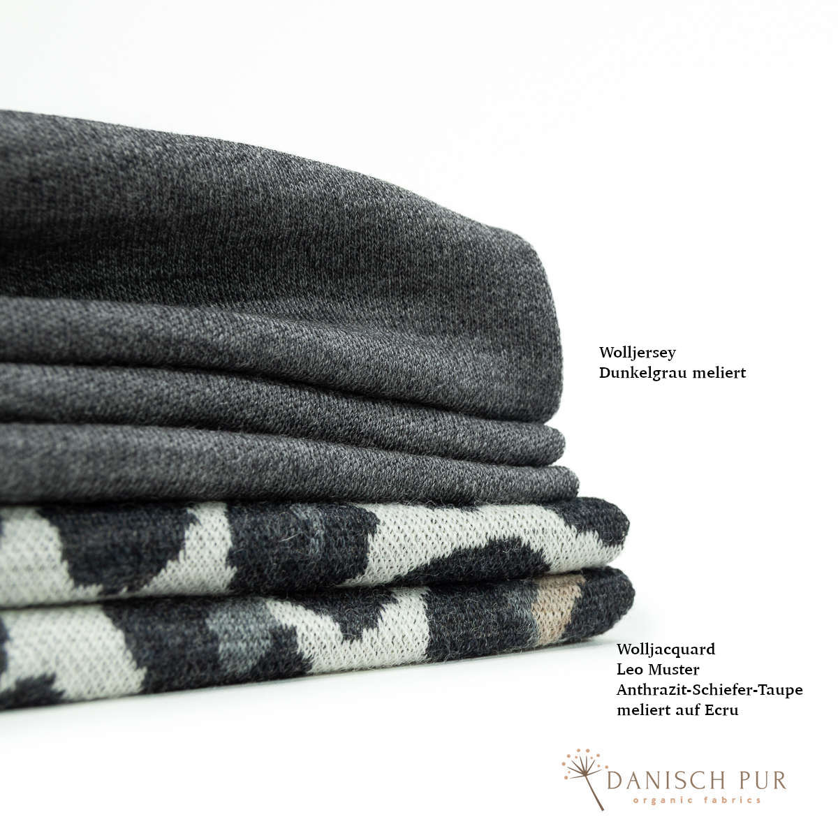 Bio Wolljersey Dunkelgrau meliert (100% Schurwolle, Merino, kbt, mulesingfrei)
