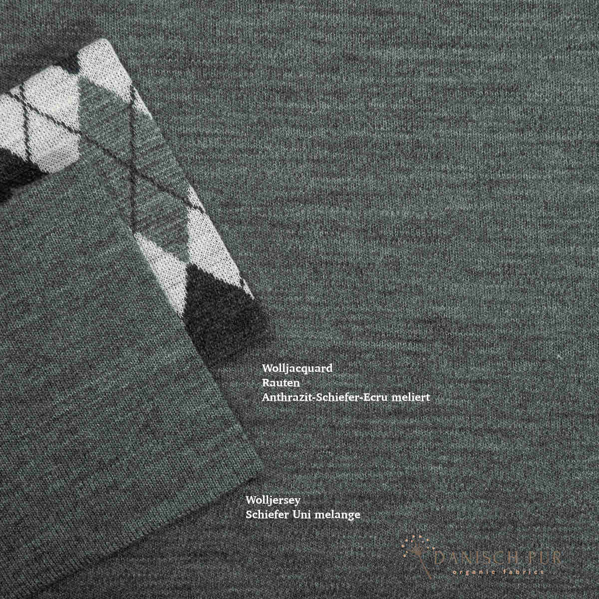 Bio Wolljersey Dunkelgrau meliert (100% Schurwolle, Merino, kbt, mulesingfrei)