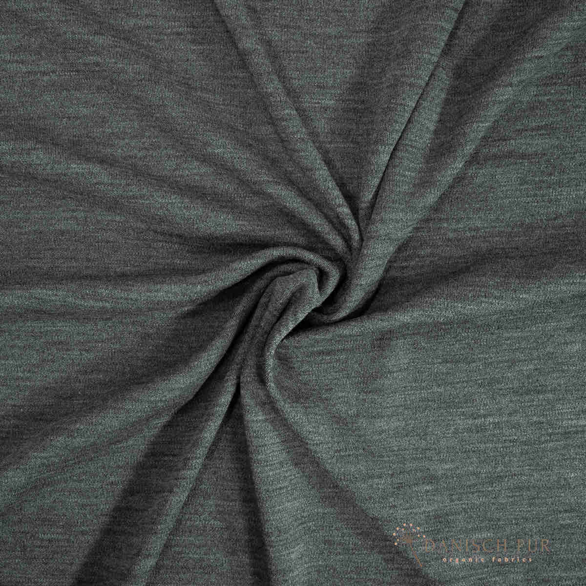 Bio Wolljersey Dunkelgrau meliert (100% Schurwolle, Merino, kbt, mulesingfrei)