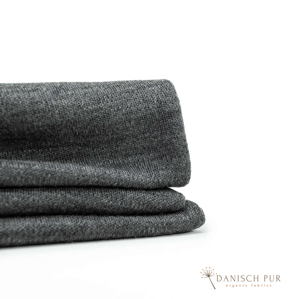 Bio Wolljersey Dunkelgrau meliert (100% Schurwolle, Merino, kbt, mulesingfrei)
