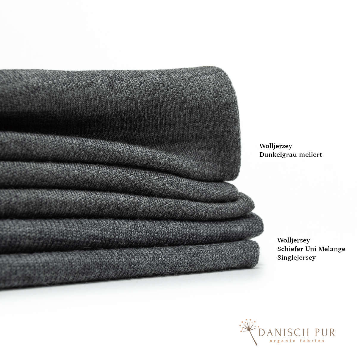 Bio Wolljersey Dunkelgrau meliert (100% Schurwolle, Merino, kbt, mulesingfrei)