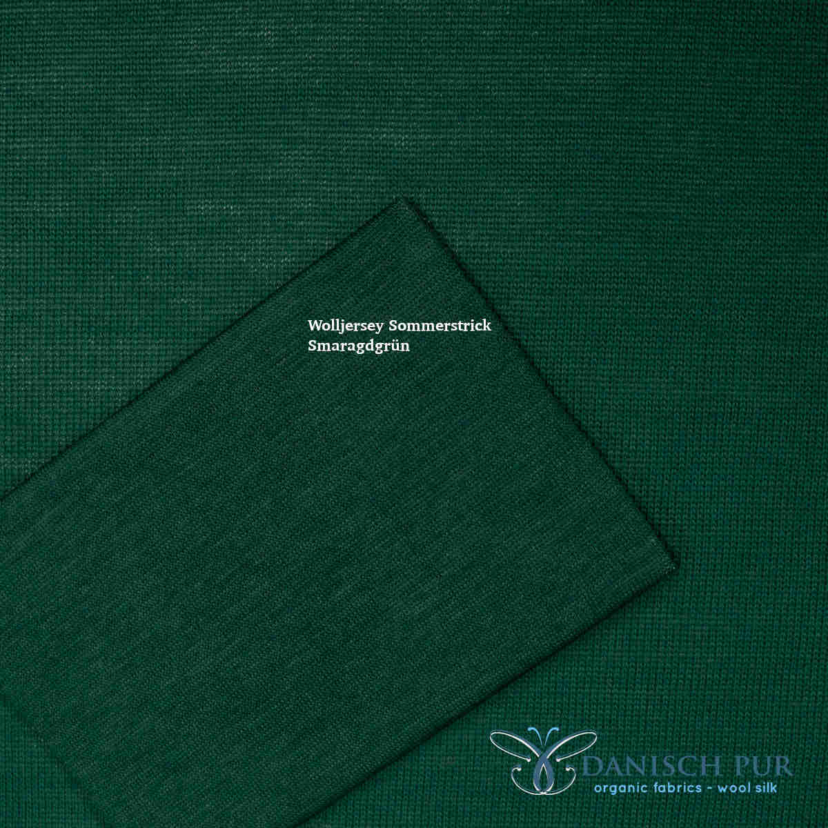 Bio Smaragdgrün Uni Frühlingsstrick Single Jersey (Merino, kbt, mulesingfrei)