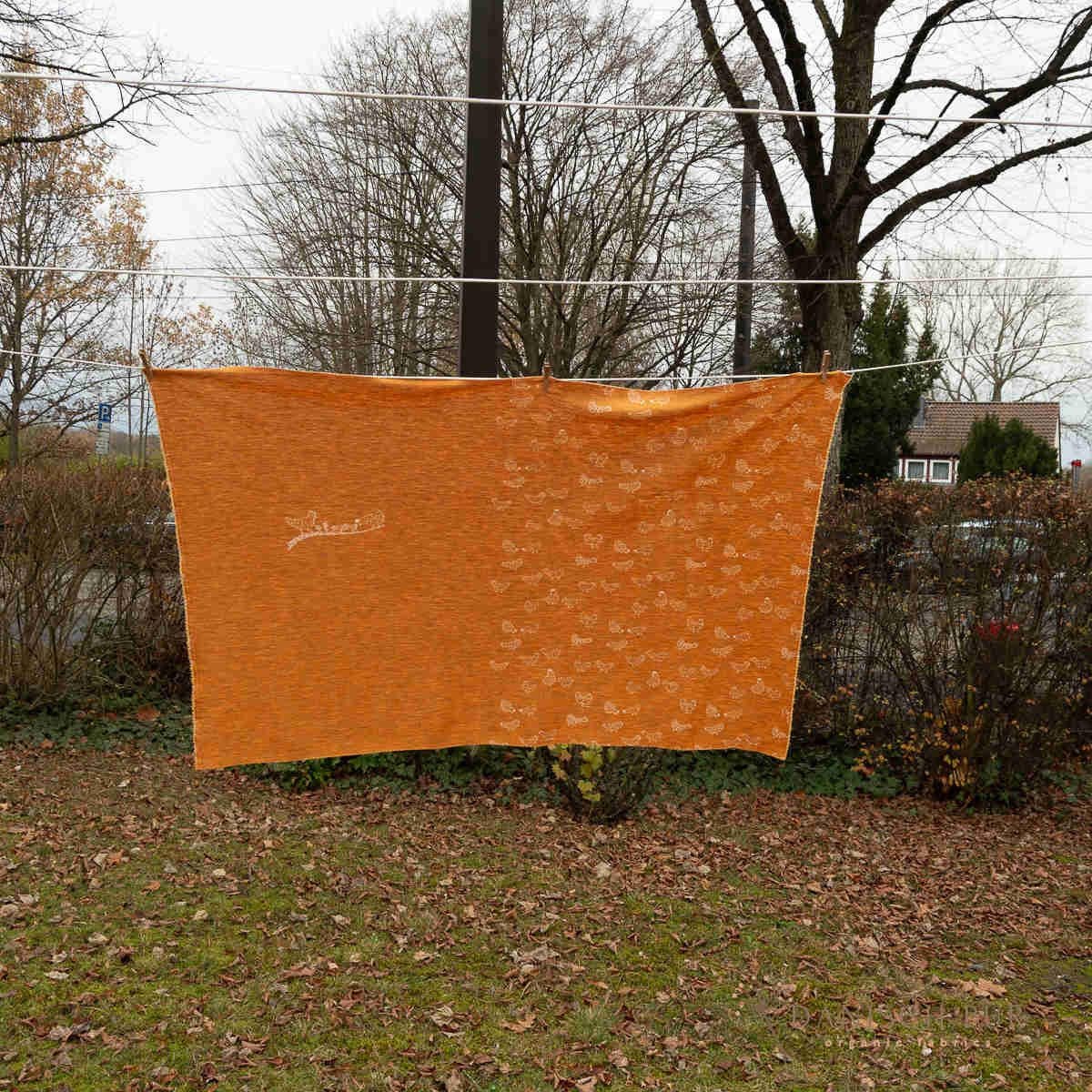 90cm Jacquard Chicken Panel - on Gold Melange Panel (Merino, kbt, mulesing-free)