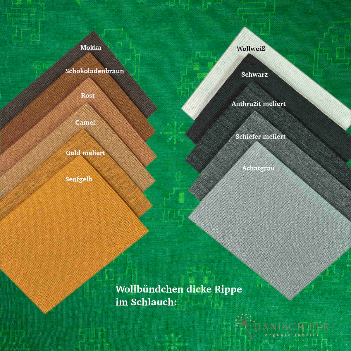 Bio Wolljersey Jacquard Monster auf Sommergrün (Merino, kbt, mulesingfrei)