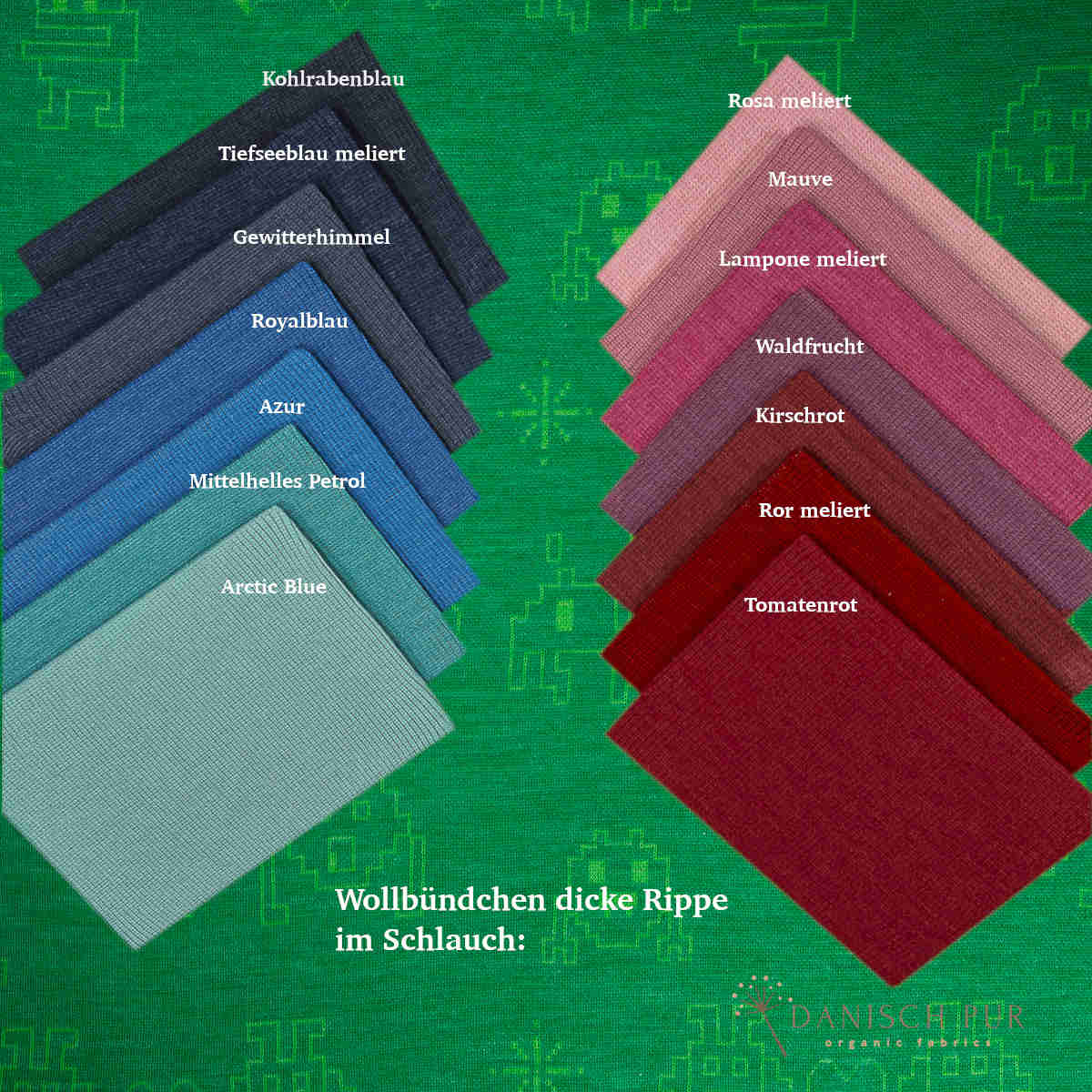 Bio Wolljersey Jacquard Monster auf Sommergrün (Merino, kbt, mulesingfrei)