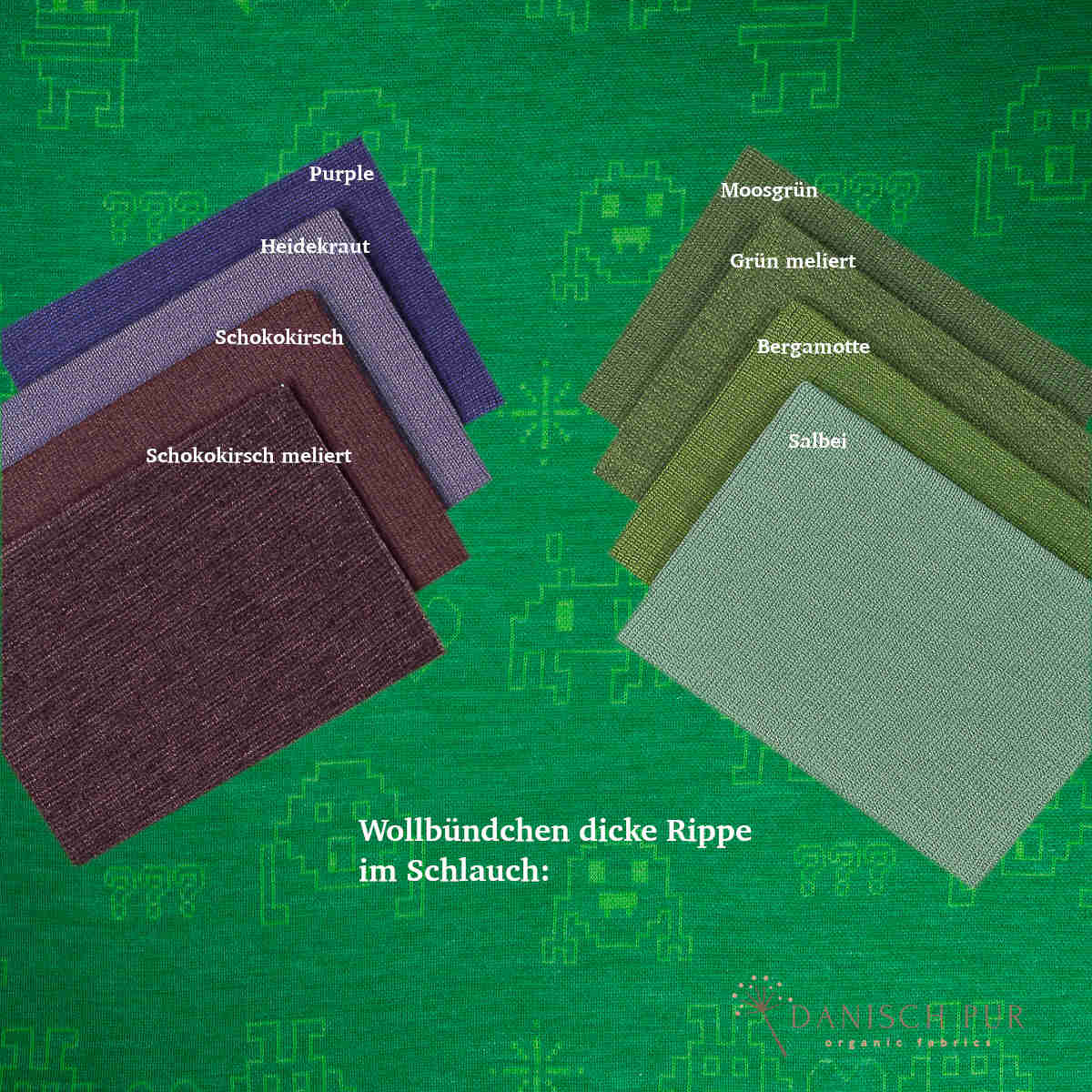 Bio Wolljersey Jacquard Monster auf Sommergrün (Merino, kbt, mulesingfrei)