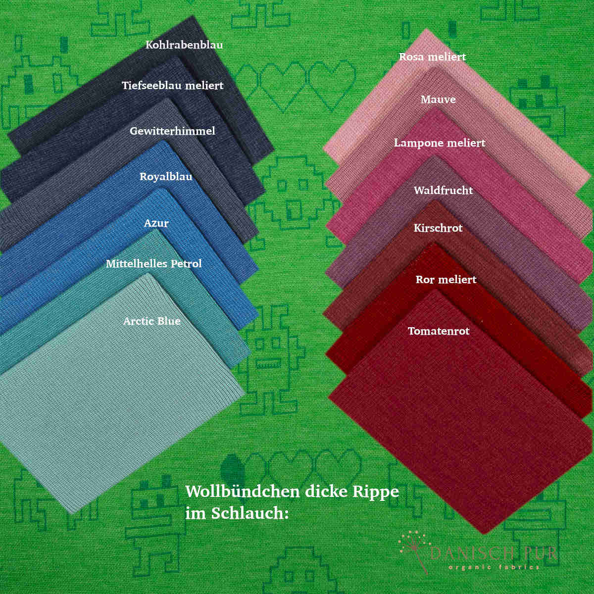 Coupon 90 cm Bio Wolljersey Jacquard Monster auf Zitronengrün (Merino, kbt, mulesingfrei)