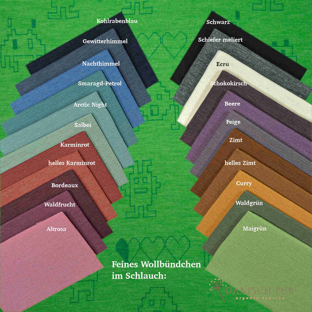 Coupon 90 cm Bio Wolljersey Jacquard Monster auf Zitronengrün (Merino, kbt, mulesingfrei)