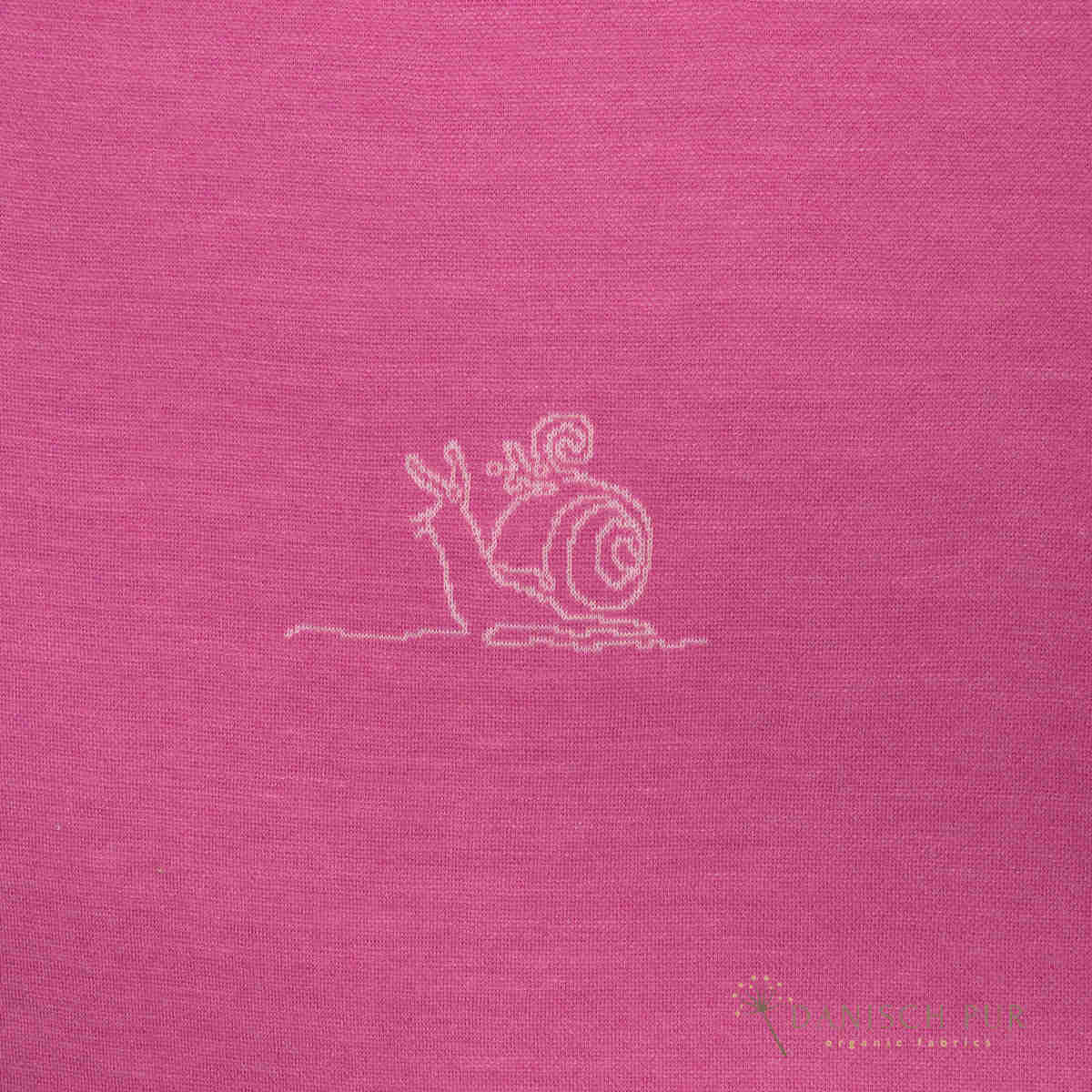 Panel 65cm Jacquard Snail Love - on Orchid Panel (100% virgin wool, Merino, organic, mulesing-free)