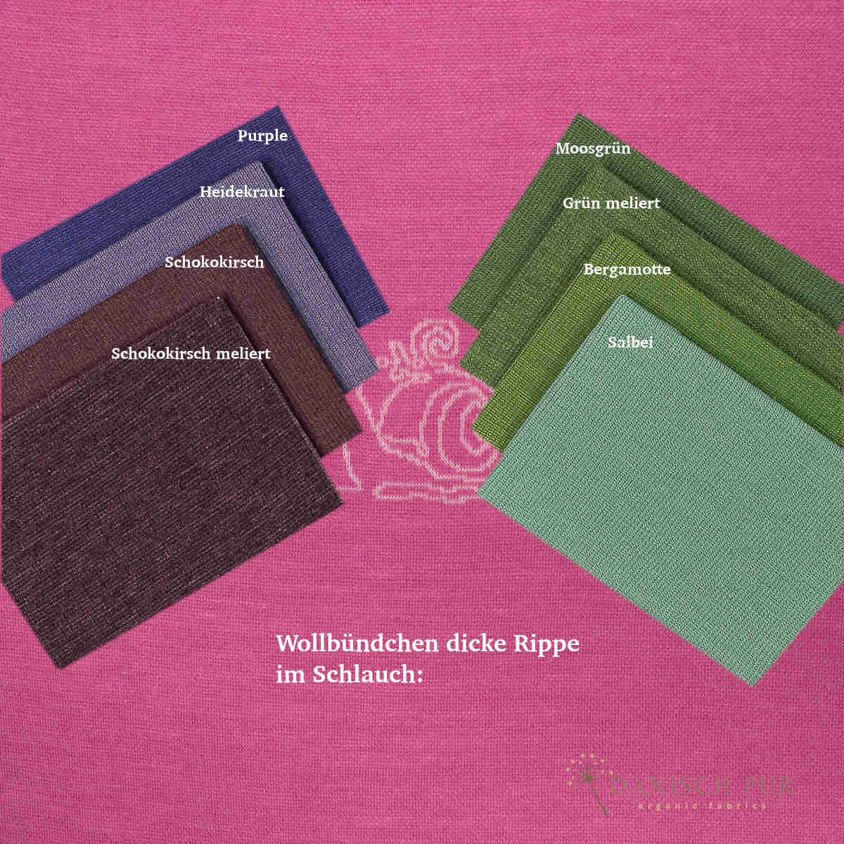 Panel 65cm Jacquard Snail Love - on Orchid Panel (100% virgin wool, Merino, organic, mulesing-free)