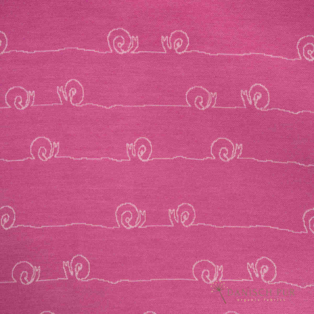 Panel 65cm Jacquard Snail Love - on Orchid Panel (100% virgin wool, Merino, organic, mulesing-free)