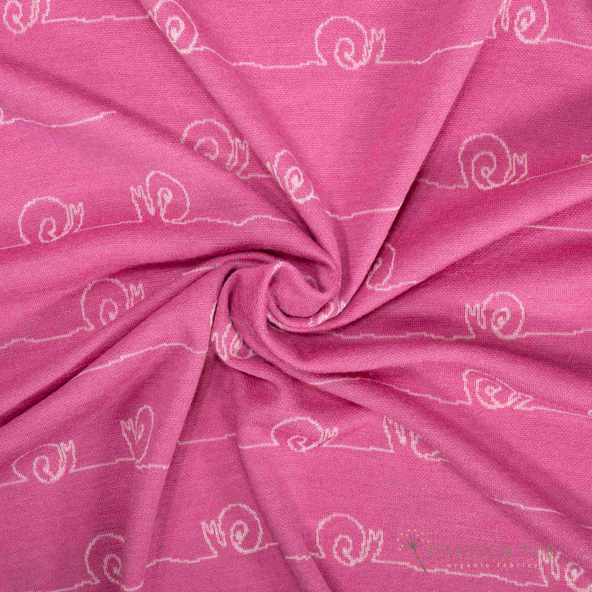 Panel 65cm Jacquard Snail Love - on Orchid Panel (100% virgin wool, Merino, organic, mulesing-free)