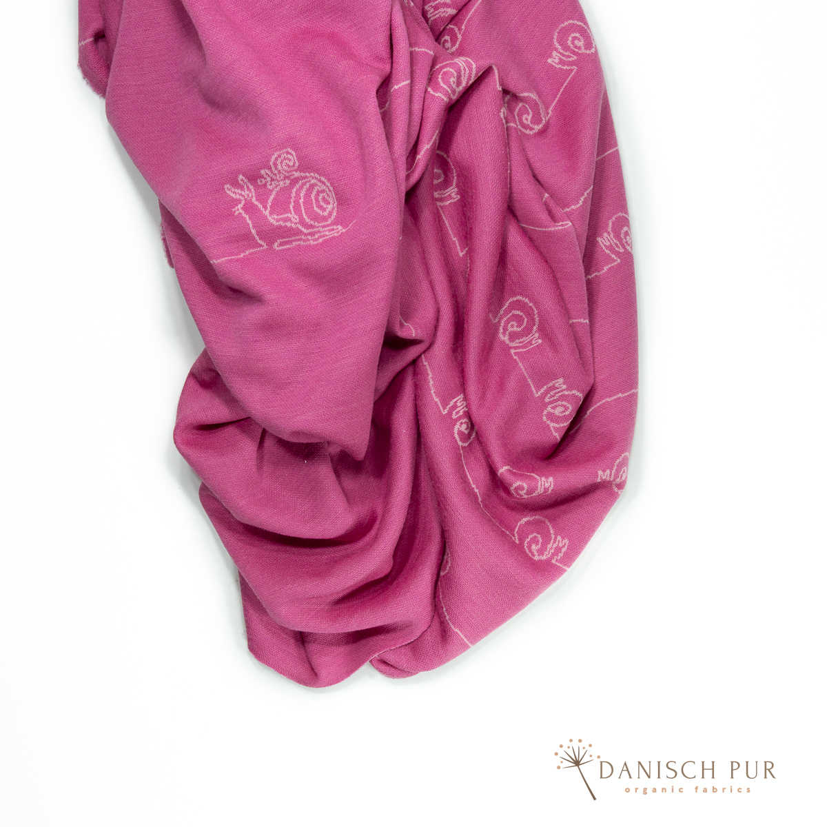 Panel 65cm Jacquard Snail Love - on Orchid Panel (100% virgin wool, Merino, organic, mulesing-free)