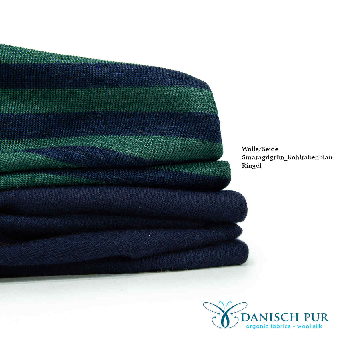 Organic wool jersey in coal raven blue (merino, organic, mulesing-free)