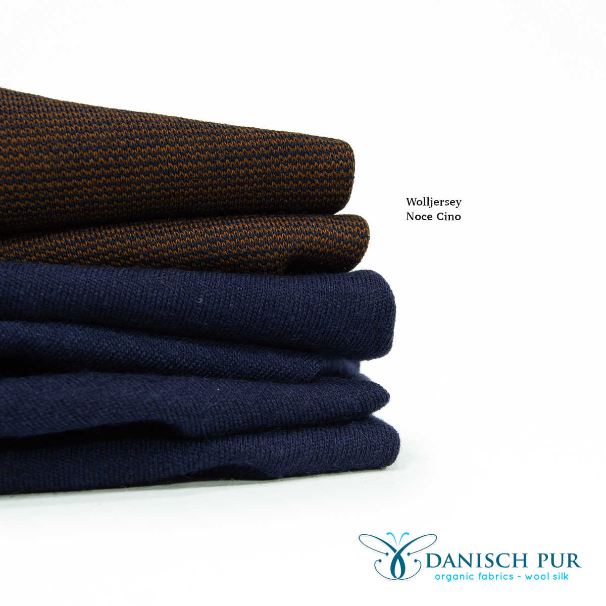 Organic wool jersey in coal raven blue (merino, organic, mulesing-free)