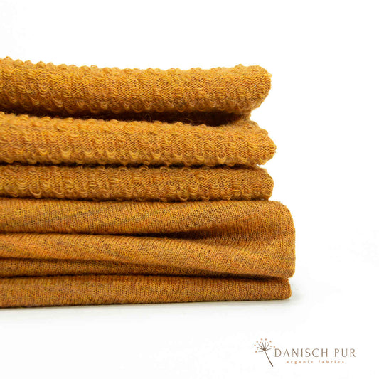 Futterstoff - Mantelfutter-Strukturfutter Wolle (Merino, kbt, 100%) Gold meliert