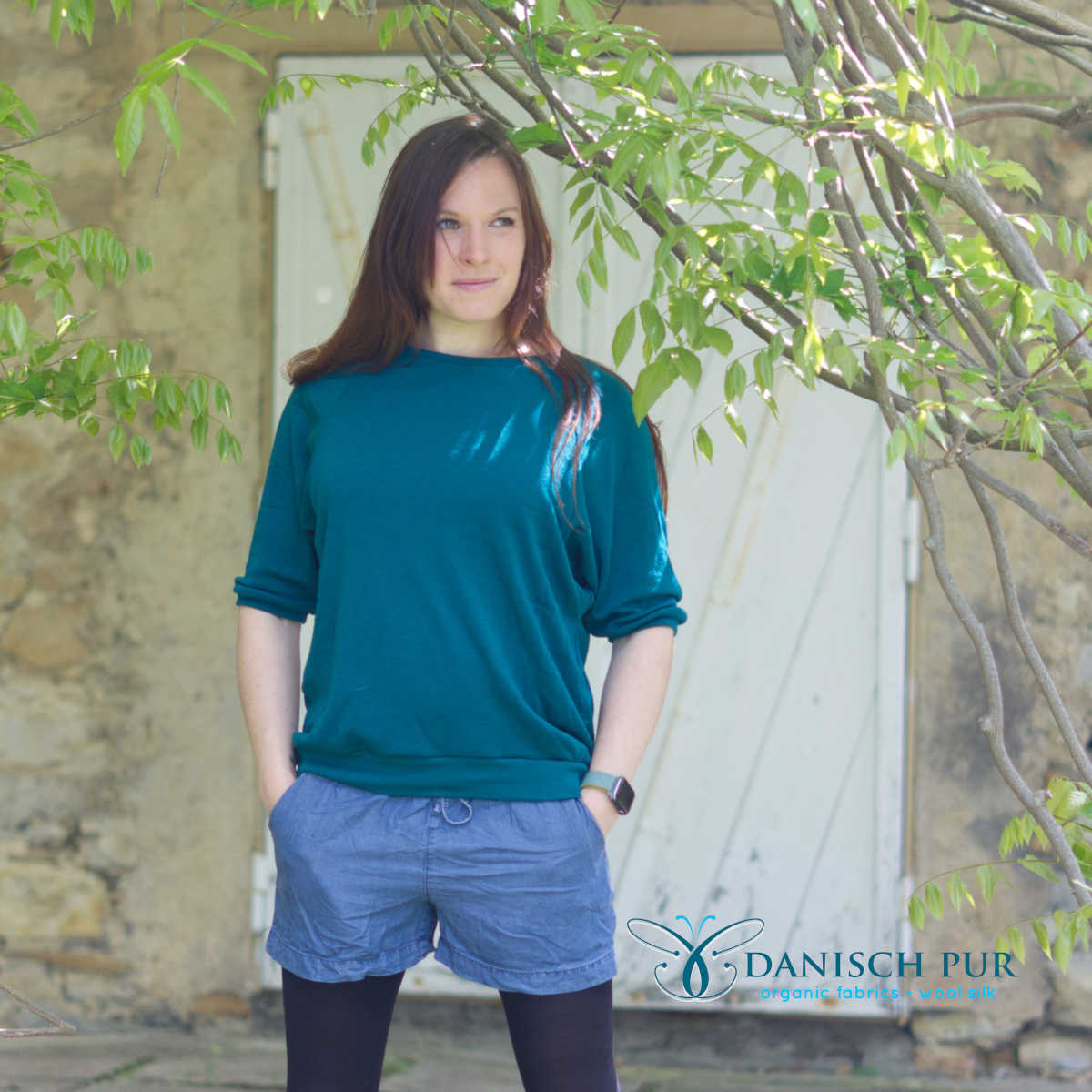 Bio Wolljersey Carmen-Petrol (100% Schurwolle, Merino, kbt, mulesingfrei)