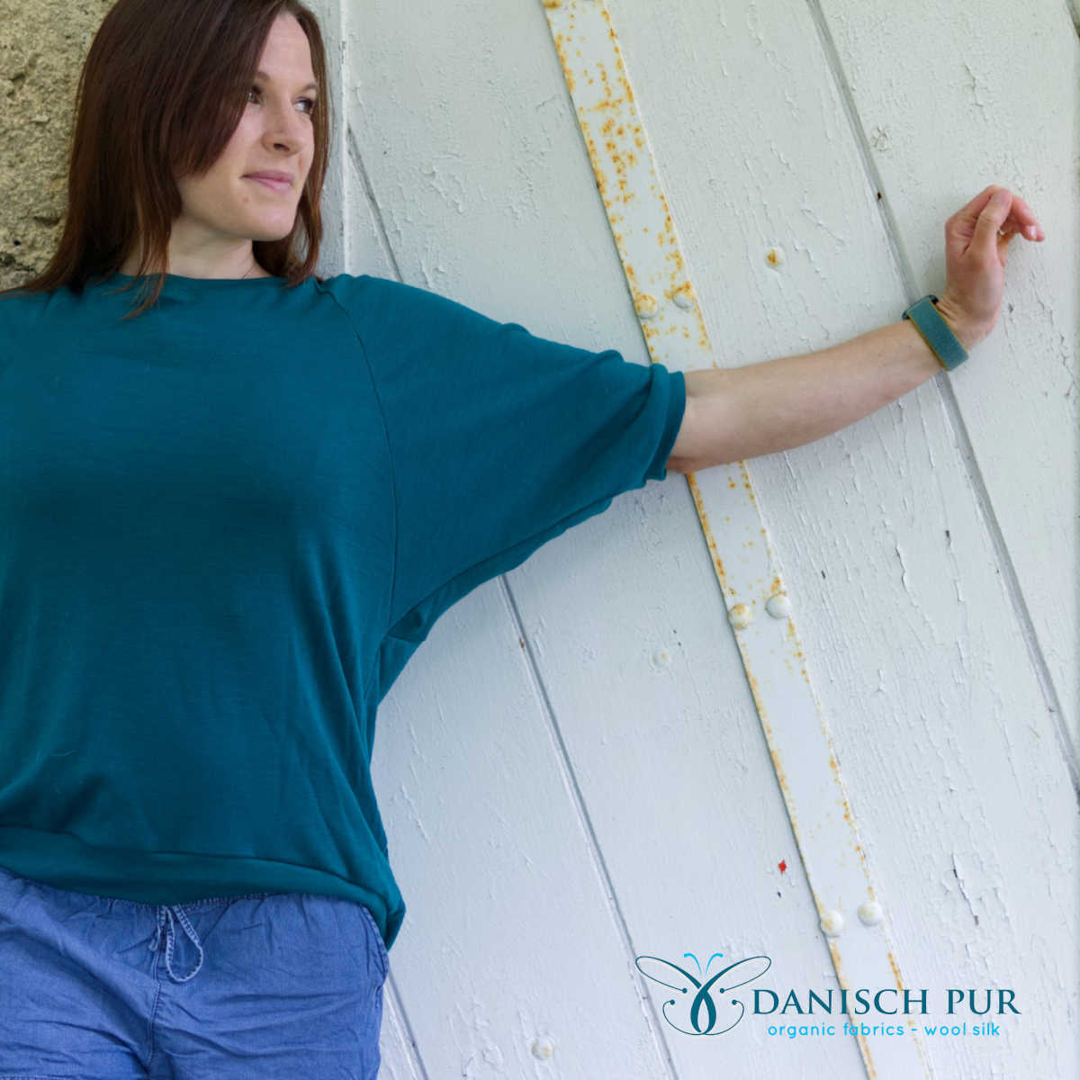 Bio Wolljersey Carmen-Petrol (100% Schurwolle, Merino, kbt, mulesingfrei)