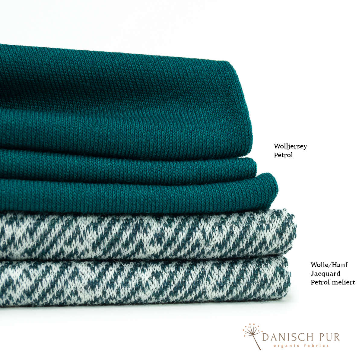Bio Wolljersey Carmen-Petrol (100% Schurwolle, Merino, kbt, mulesingfrei)