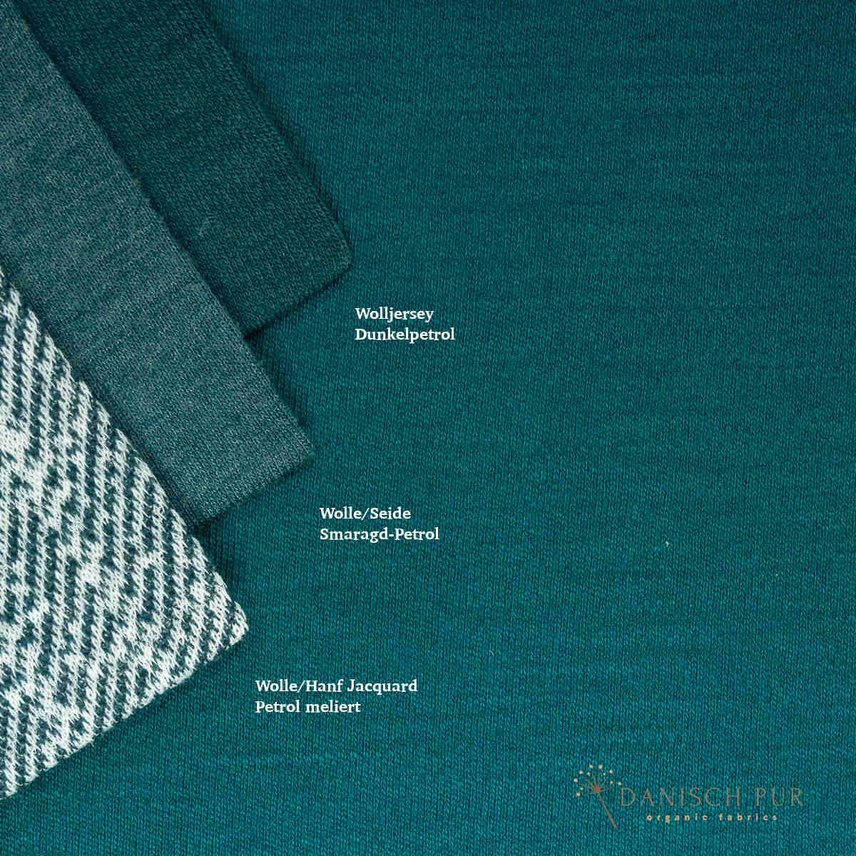 Bio Wolljersey Carmen-Petrol (100% Schurwolle, Merino, kbt, mulesingfrei)