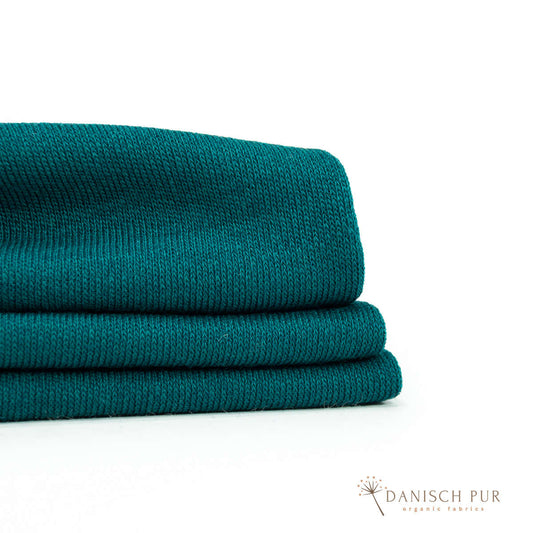 (Thicker) organic wool jersey petrol (merino, organic, mulesing-free) 