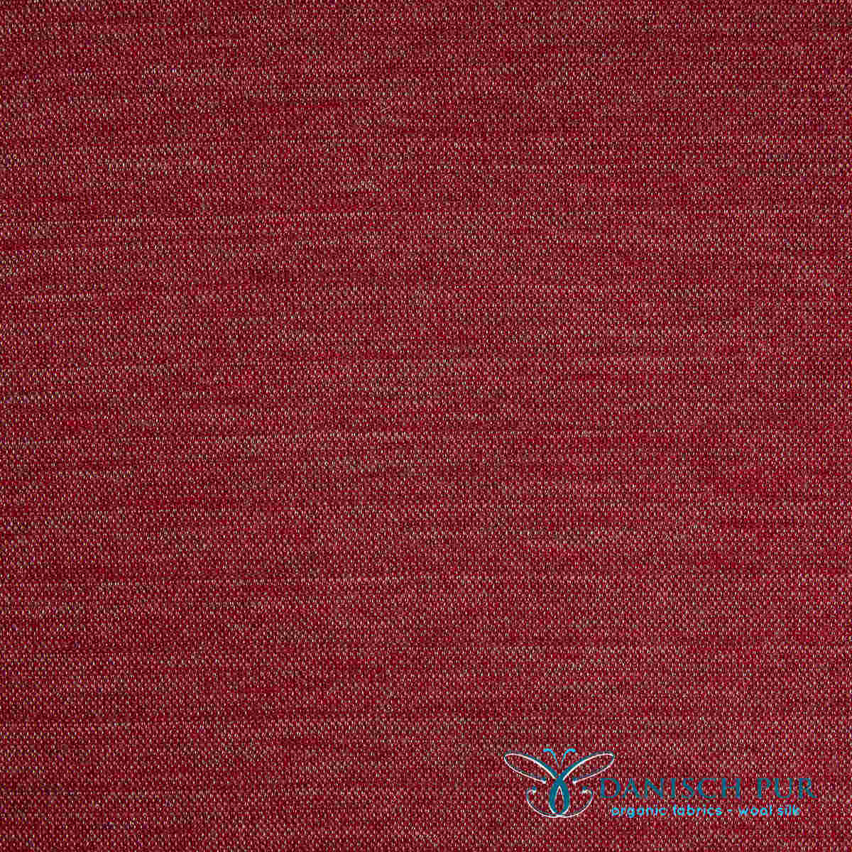 Organic wool jersey jacquard plain red mottled (Merino, kbt, mulesing-free)