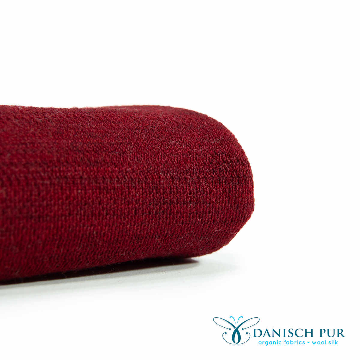 Organic wool jersey jacquard plain red mottled (Merino, kbt, mulesing-free)