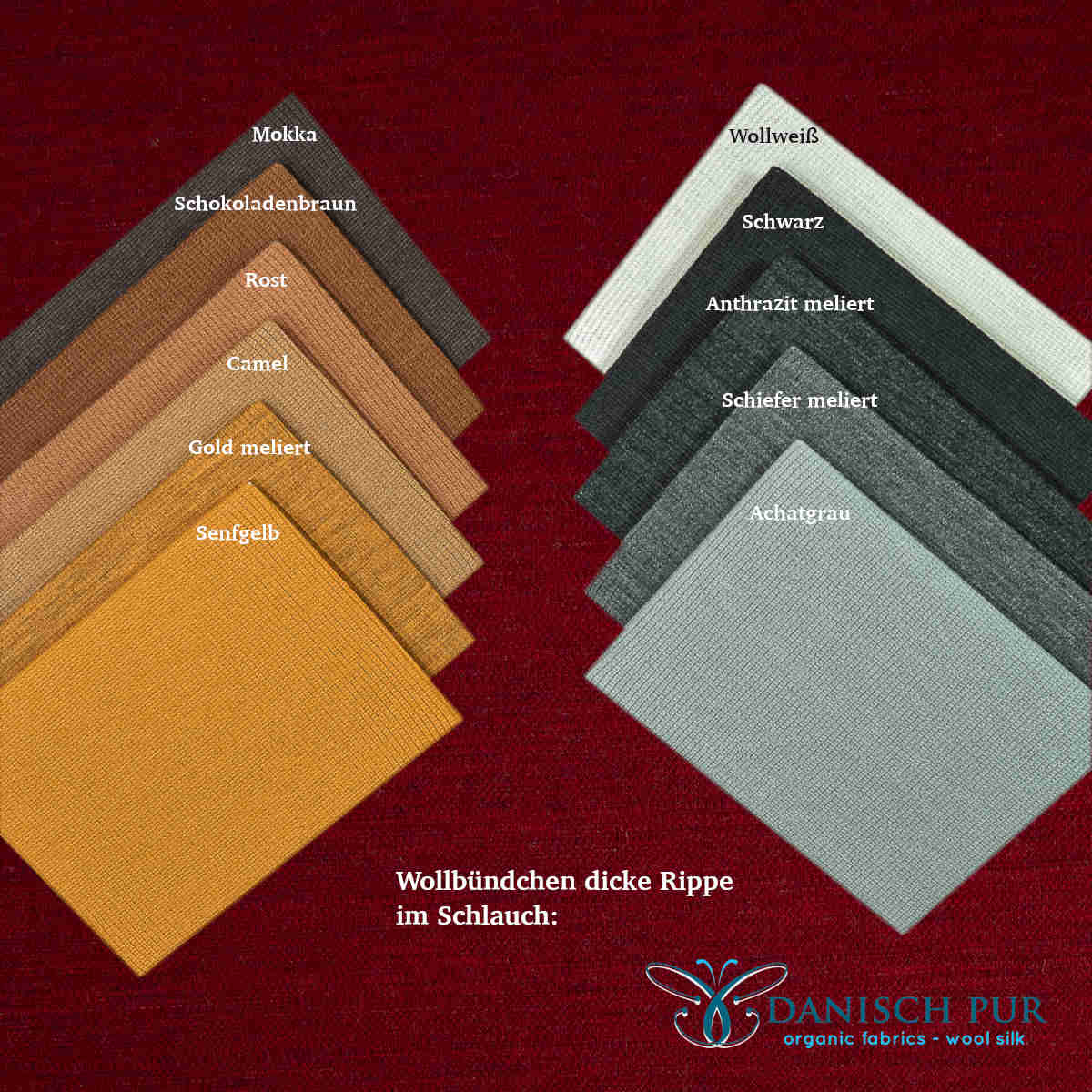 Organic wool jersey jacquard plain red mottled (Merino, kbt, mulesing-free)