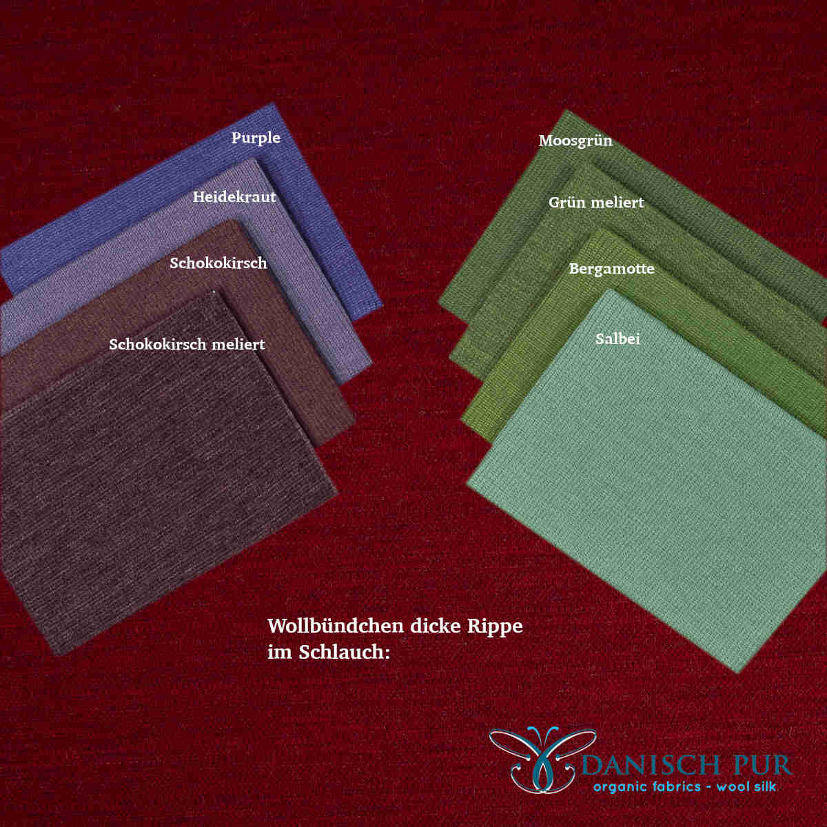 Organic wool jersey jacquard plain red mottled (Merino, kbt, mulesing-free)