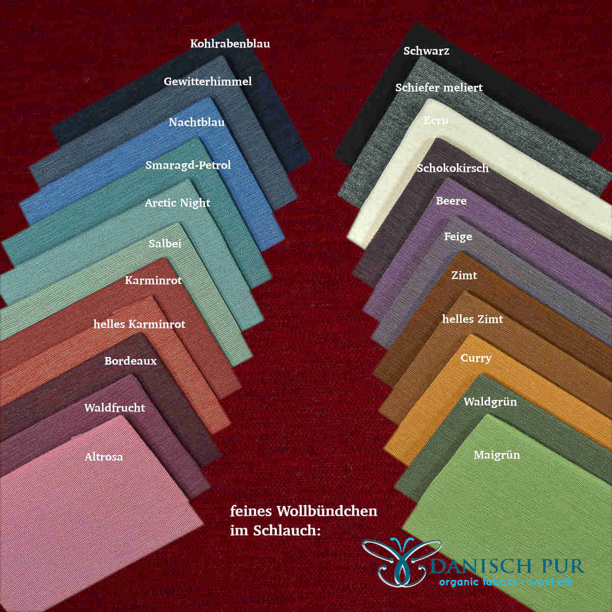 Organic wool jersey jacquard plain red mottled (Merino, kbt, mulesing-free)