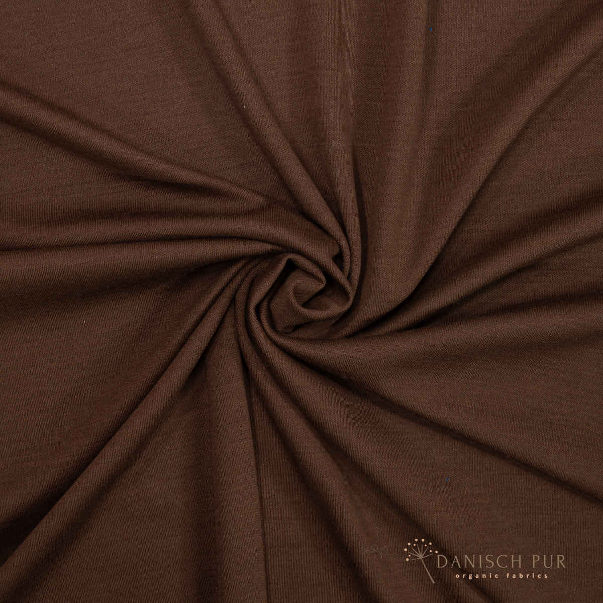 Organic wool jersey/wool interlock dark chocolate (Merino, organic, mulesing-free)