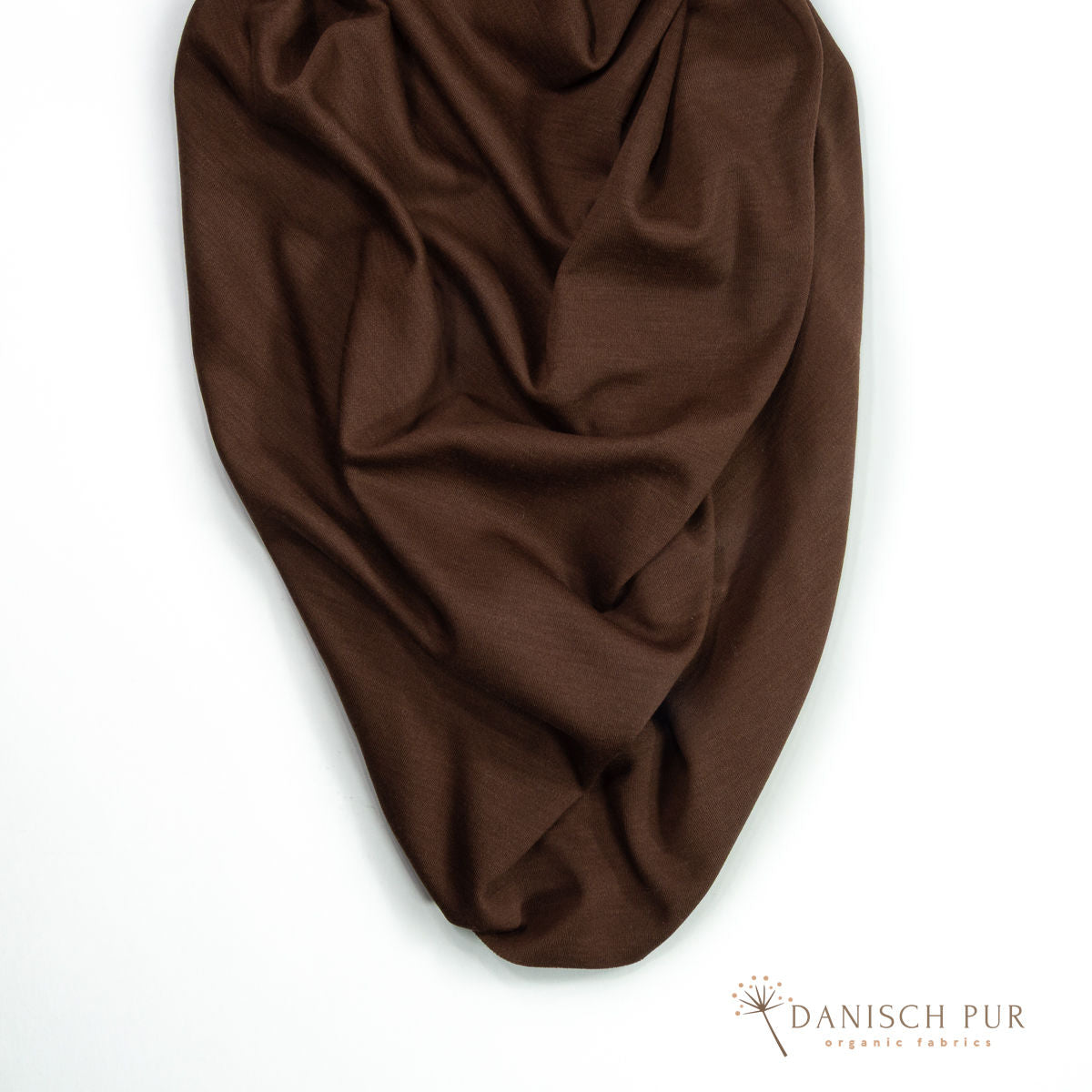 Organic wool jersey/wool interlock dark chocolate (Merino, organic, mulesing-free)