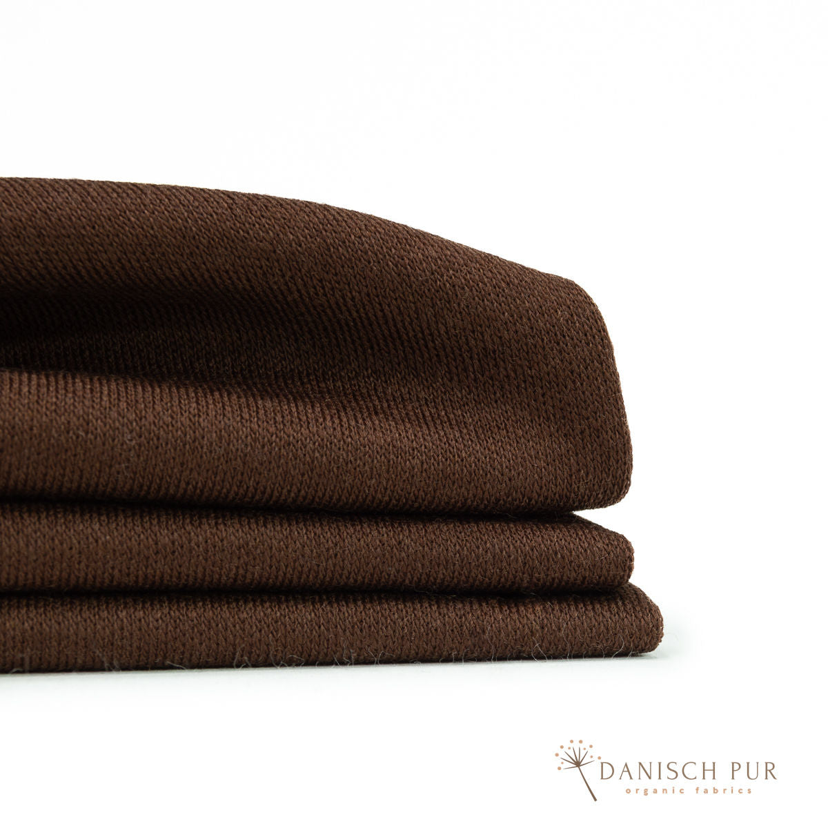 Organic wool jersey/wool interlock dark chocolate (Merino, organic, mulesing-free)