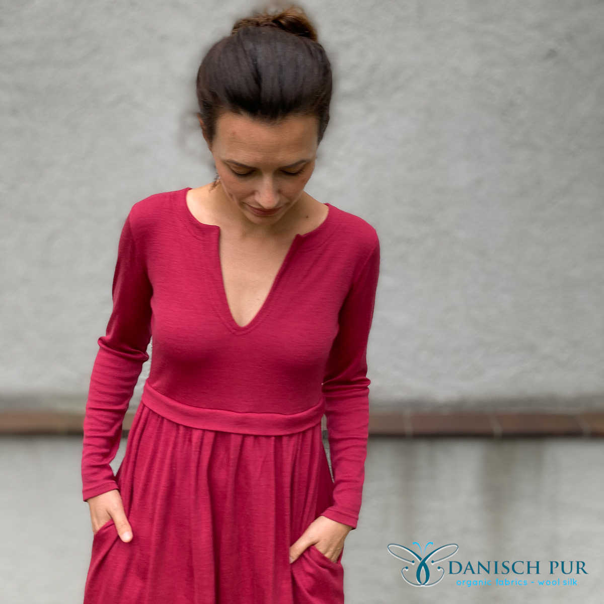 Bio Wolljersey/Wollinterlock  in Himbeerrot (Merino, kbt, mulesingfrei)