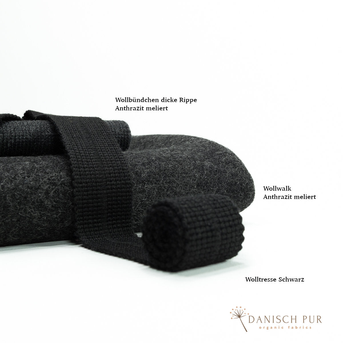 Bio Schurwollwalk Anthrazit meliert - (kbt, 100% Schurwolle)