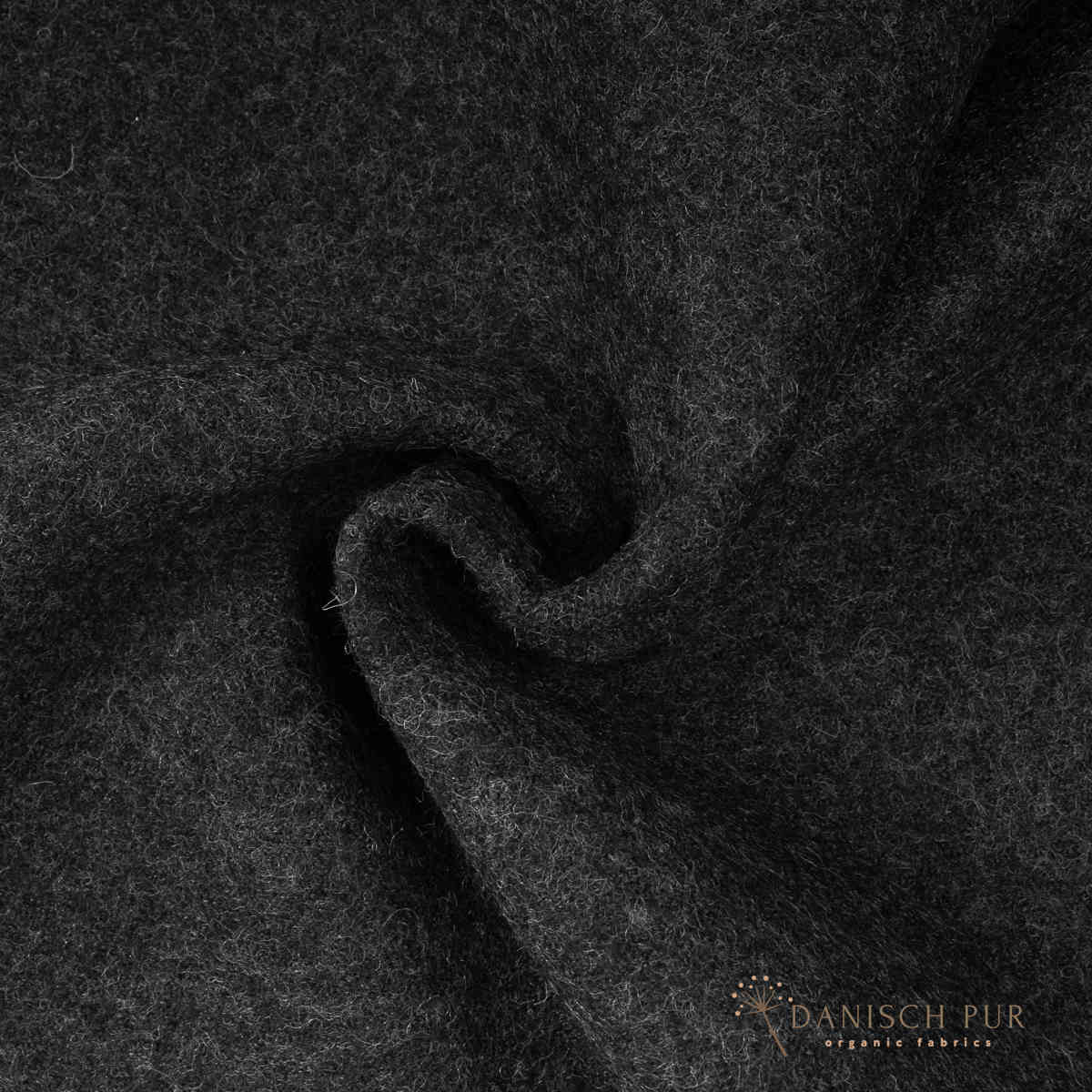 Bio Schurwollwalk Anthrazit meliert - (kbt, 100% Schurwolle)