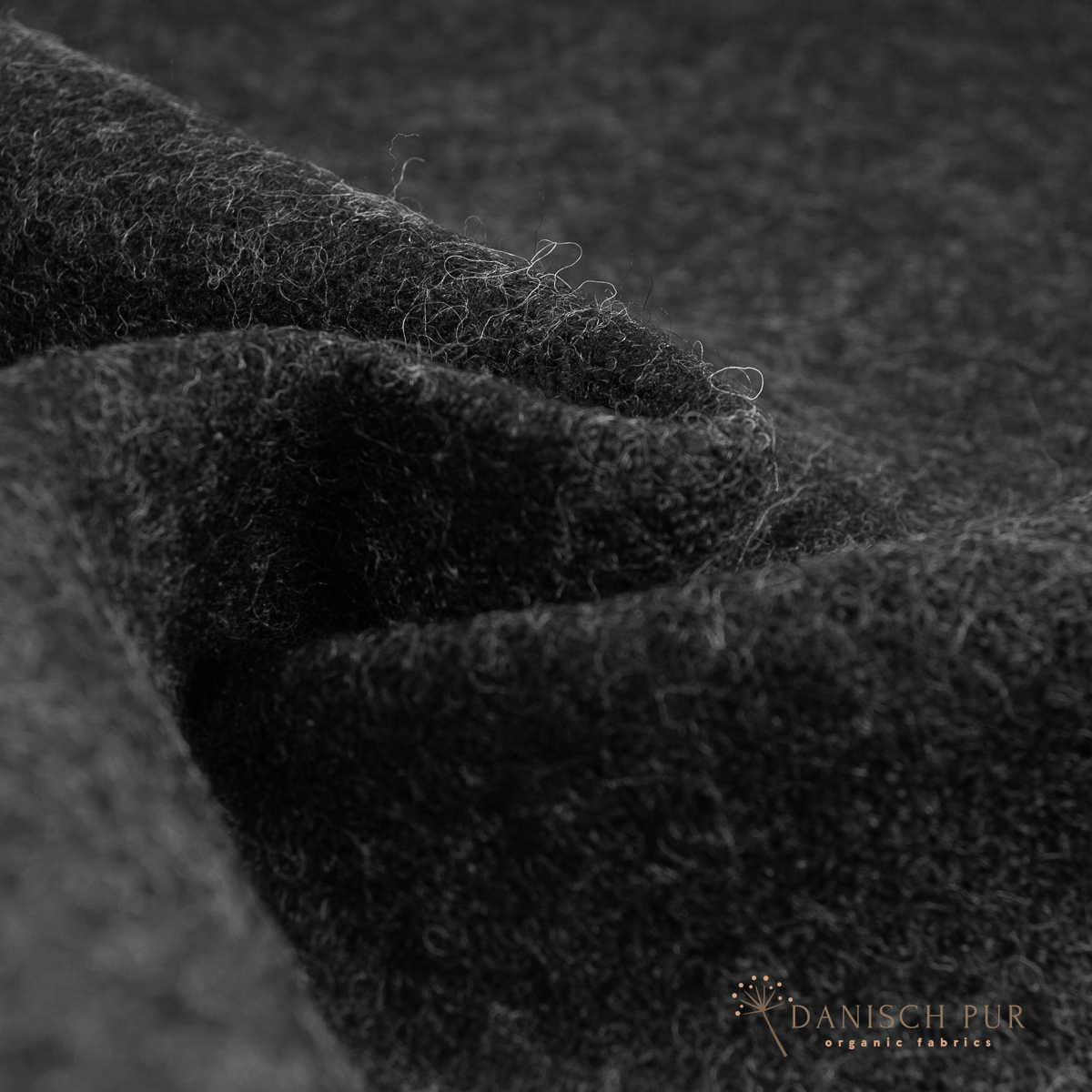 Bio Schurwollwalk Anthrazit meliert - (kbt, 100% Schurwolle)