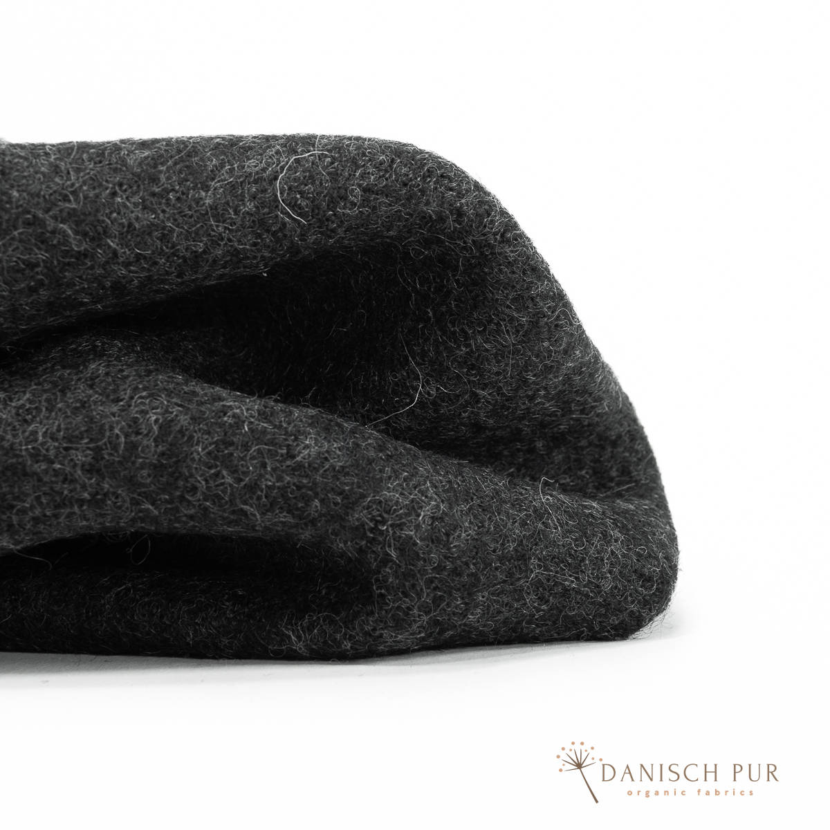 Bio Schurwollwalk Anthrazit meliert - (kbt, 100% Schurwolle)