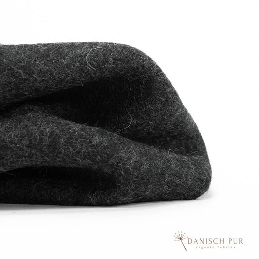 Bio Schurwollwalk Anthrazit meliert - (kbt, 100% Schurwolle)